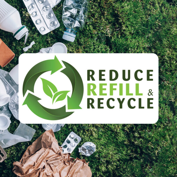 Reduce, refill and recycle icon